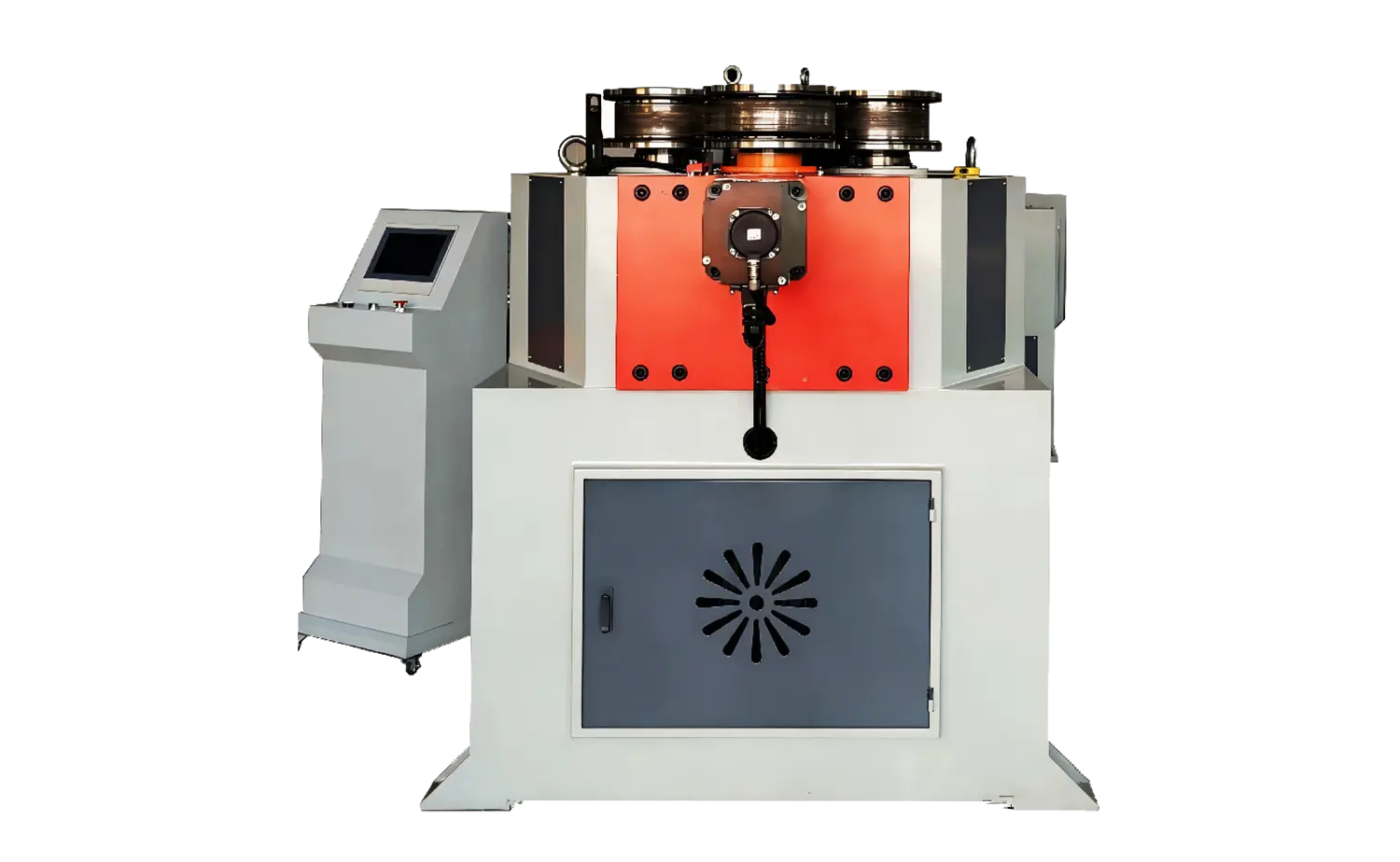 Máquina dobradeira de rolo de tubo série CNC com acionamento de três rolos